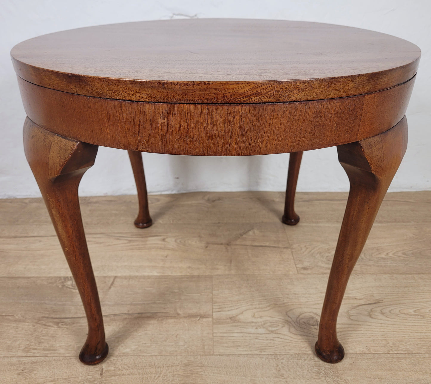 Vintage Circular Coffee Table Mahogany Cabriole Legs 1970s Postage Available