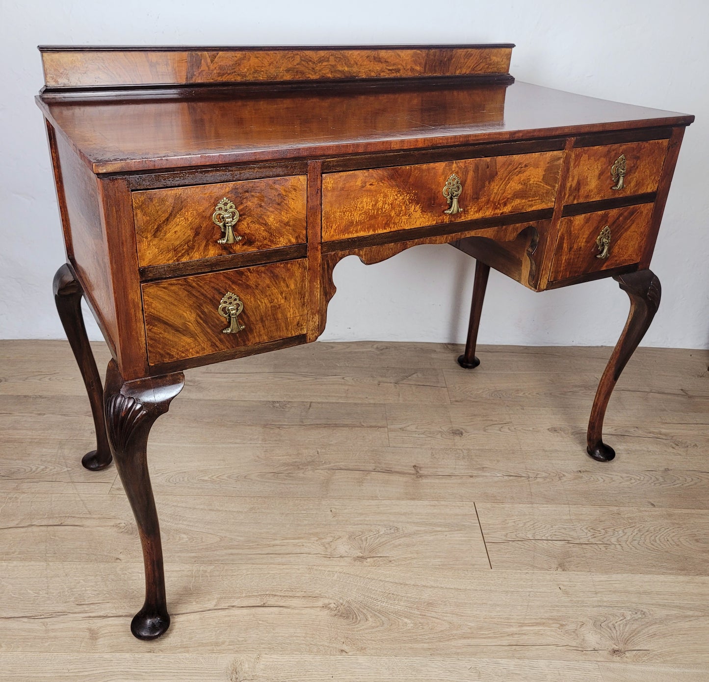 Ladies Writing Desk Vintage Mahogany Cabriole Shell Knee 1950 Delivery Available