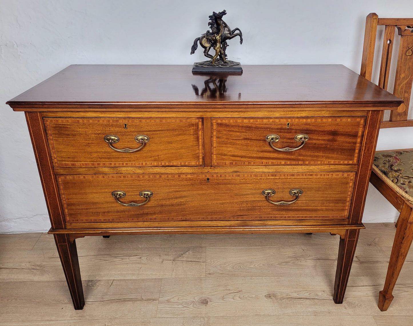 Victorian Dressing Chest of Drawers Inlaid 19thC Drop Handles Delivery Available