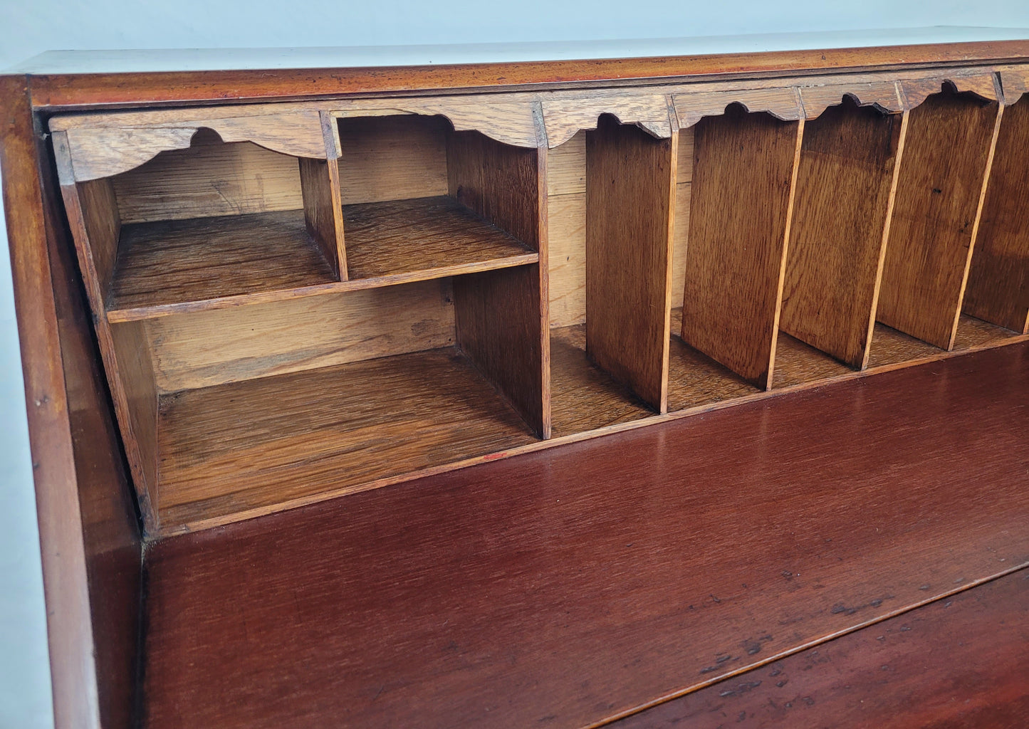 Edwardian Writing Bureau Desk Key & Lock Shell Motif 1910 Delivery Available