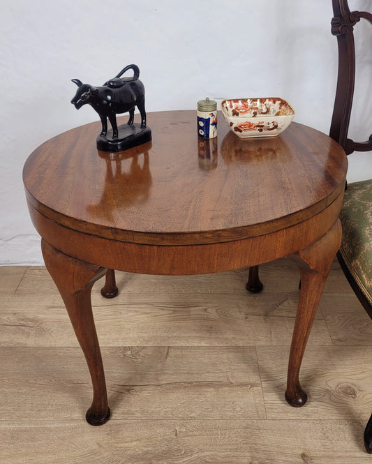 Vintage Circular Coffee Table Mahogany Cabriole Legs 1970s Postage Available