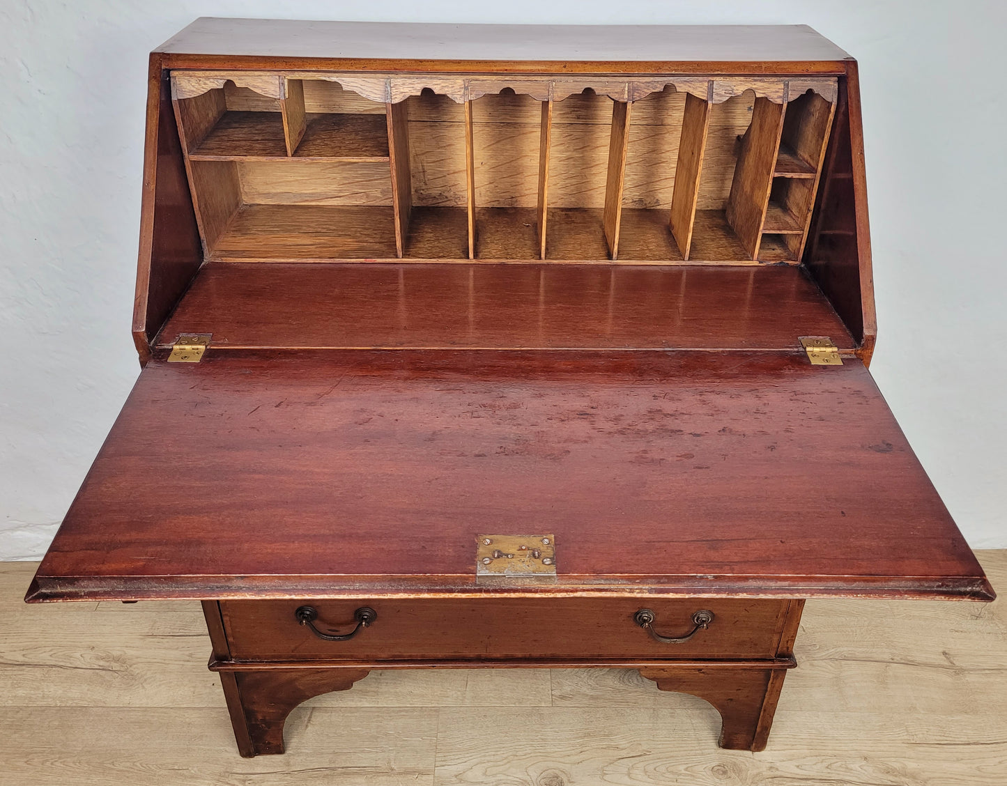 Edwardian Writing Bureau Desk Key & Lock Shell Motif 1910 Delivery Available