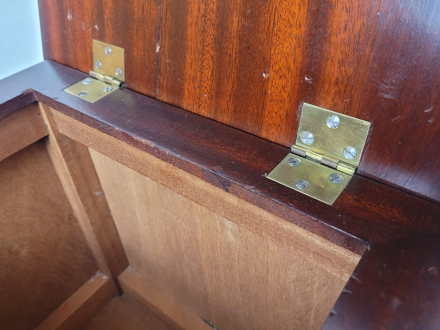 Vintage Bedside Table Leather Top Lid Mid 20th-century Postage Available