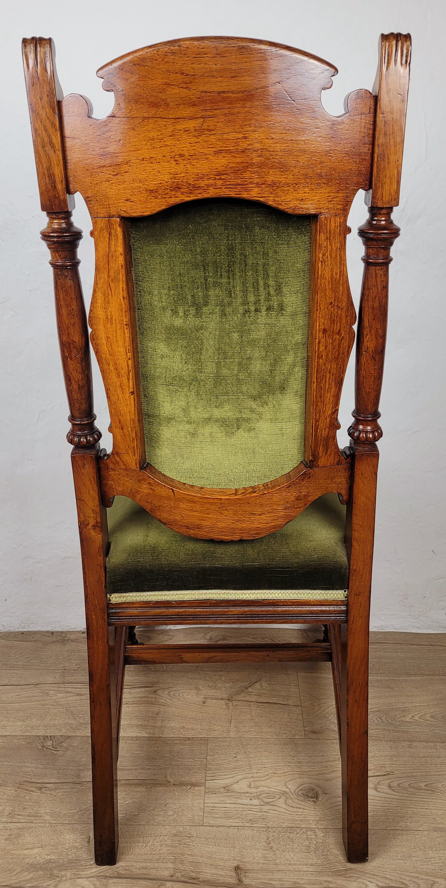 Victorian Hall Chair Oak Upholstered Foliate Carvings Castors Delivery Available