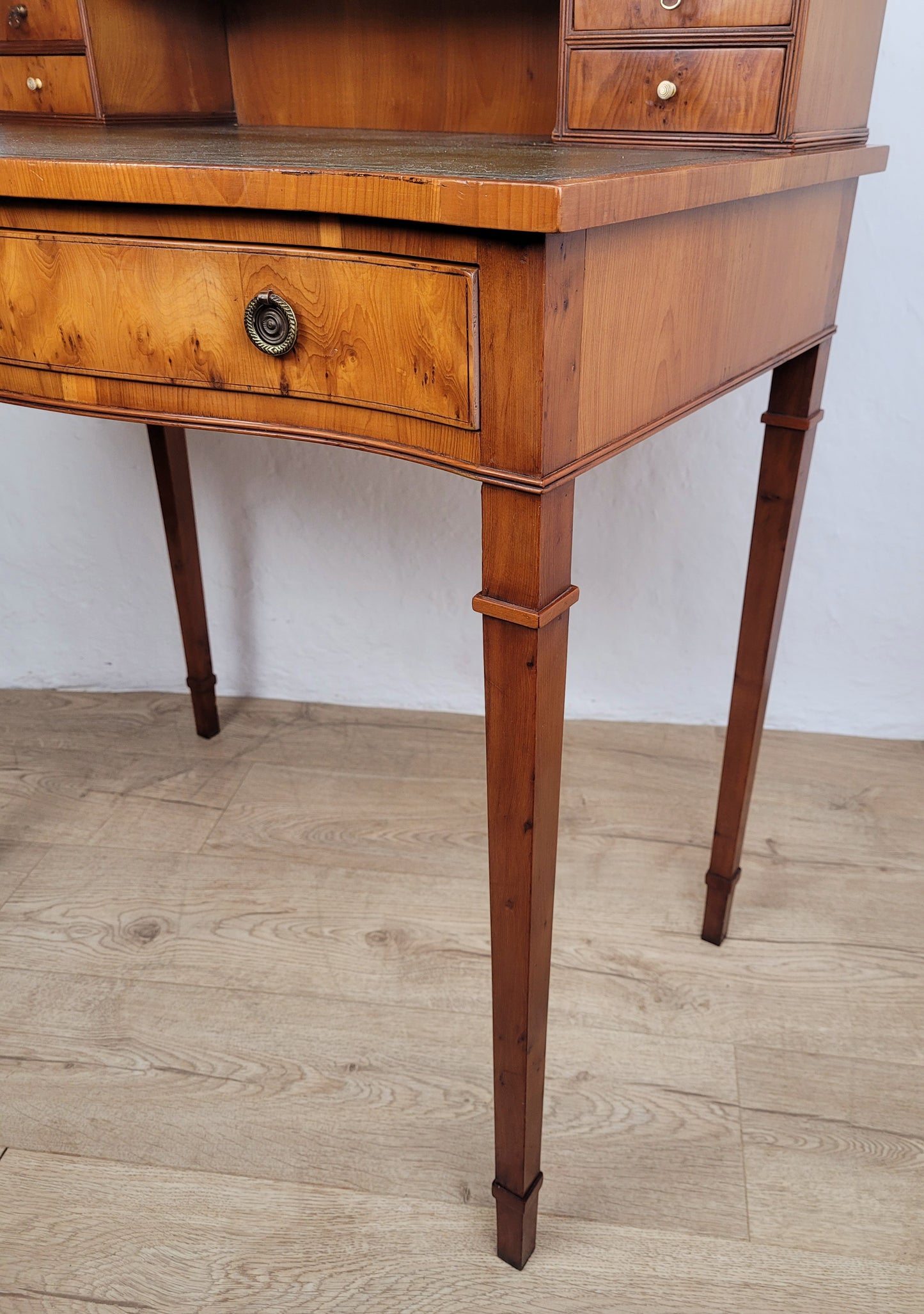 Vintage Ladies Writing Desk Yew Porcelain Drawers 1950s Delivery Available