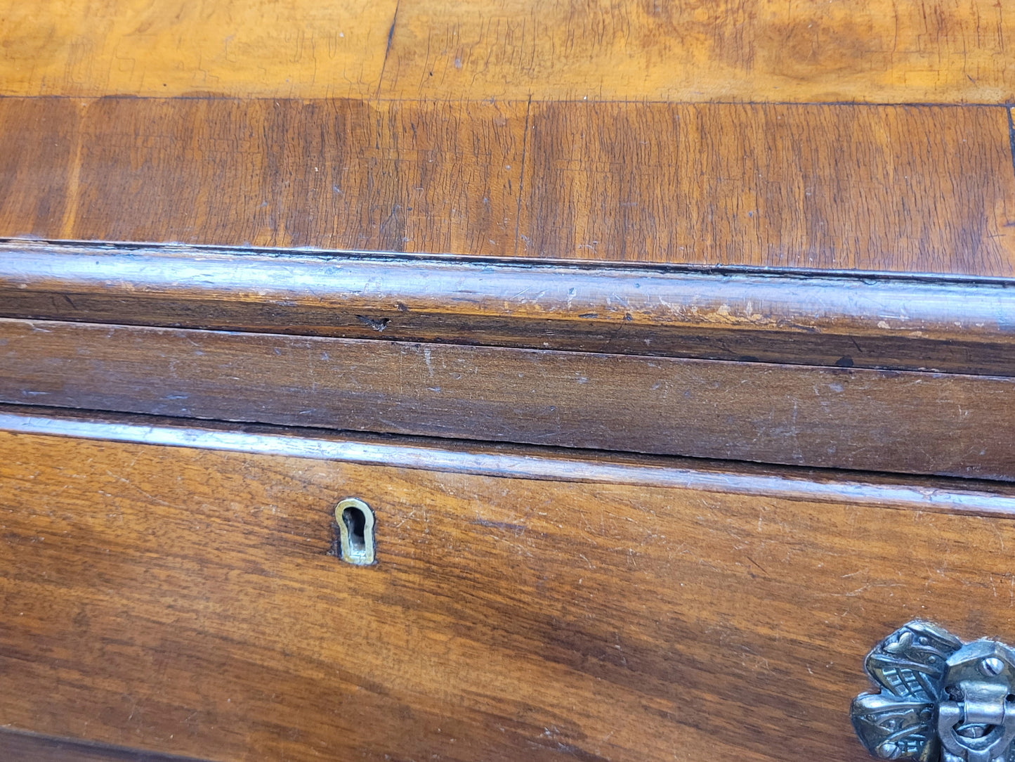 Ladies Writing Bureau Desk Vintage 1950s Lock & Key Mahogany Delivery Available