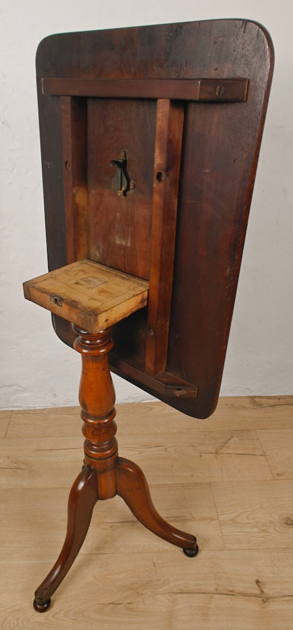 Victorian Tilt Top Table Tripod Rectangular Mahogany English Postage Available