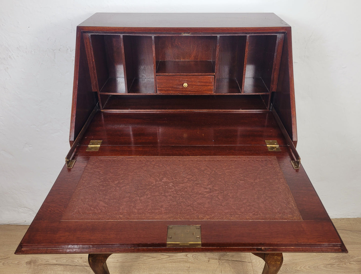 Vintage Writing Desk Bureau Leather 1930s Cabriole Legs Delivery Available