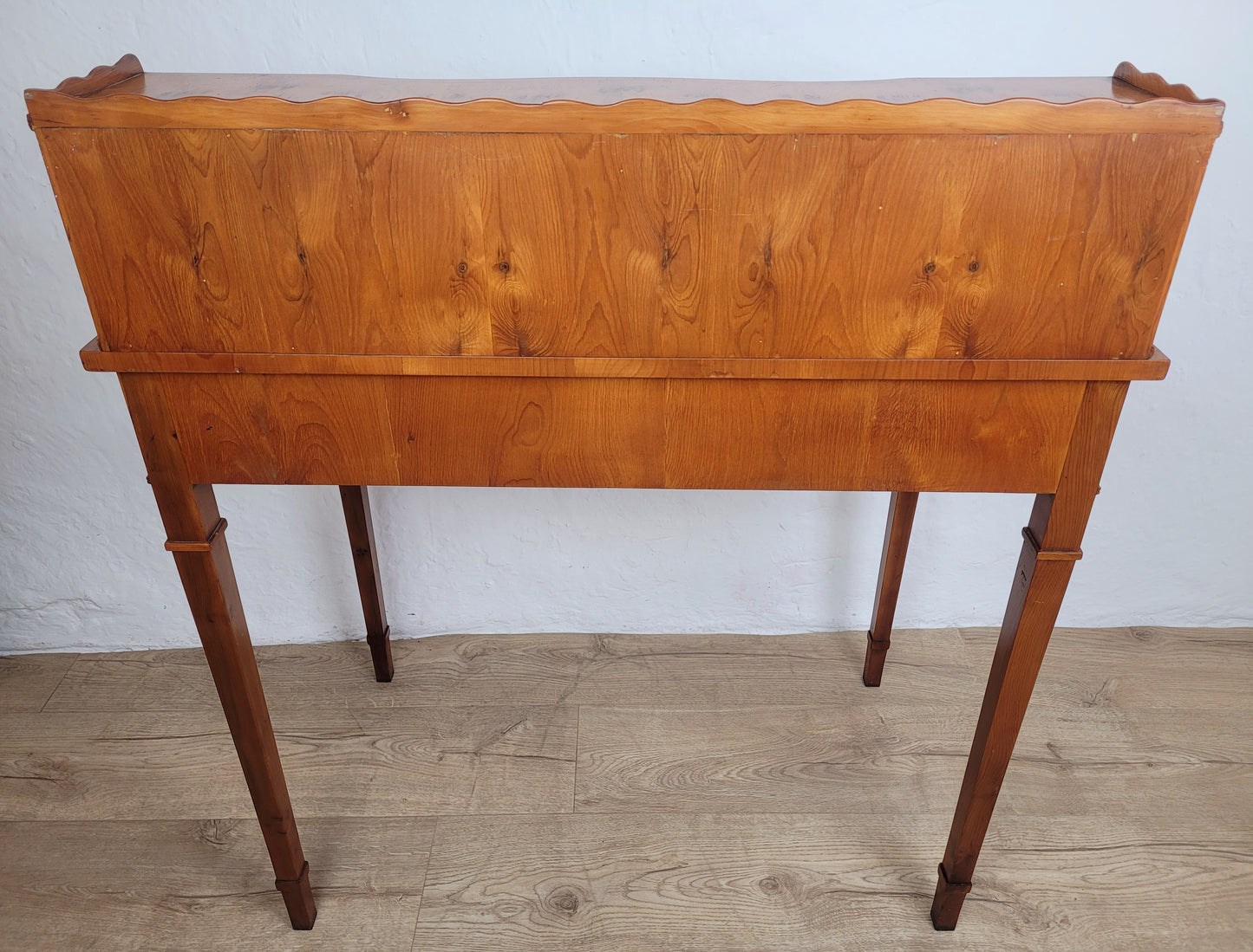 Vintage Ladies Writing Desk Yew Porcelain Drawers 1950s Delivery Available