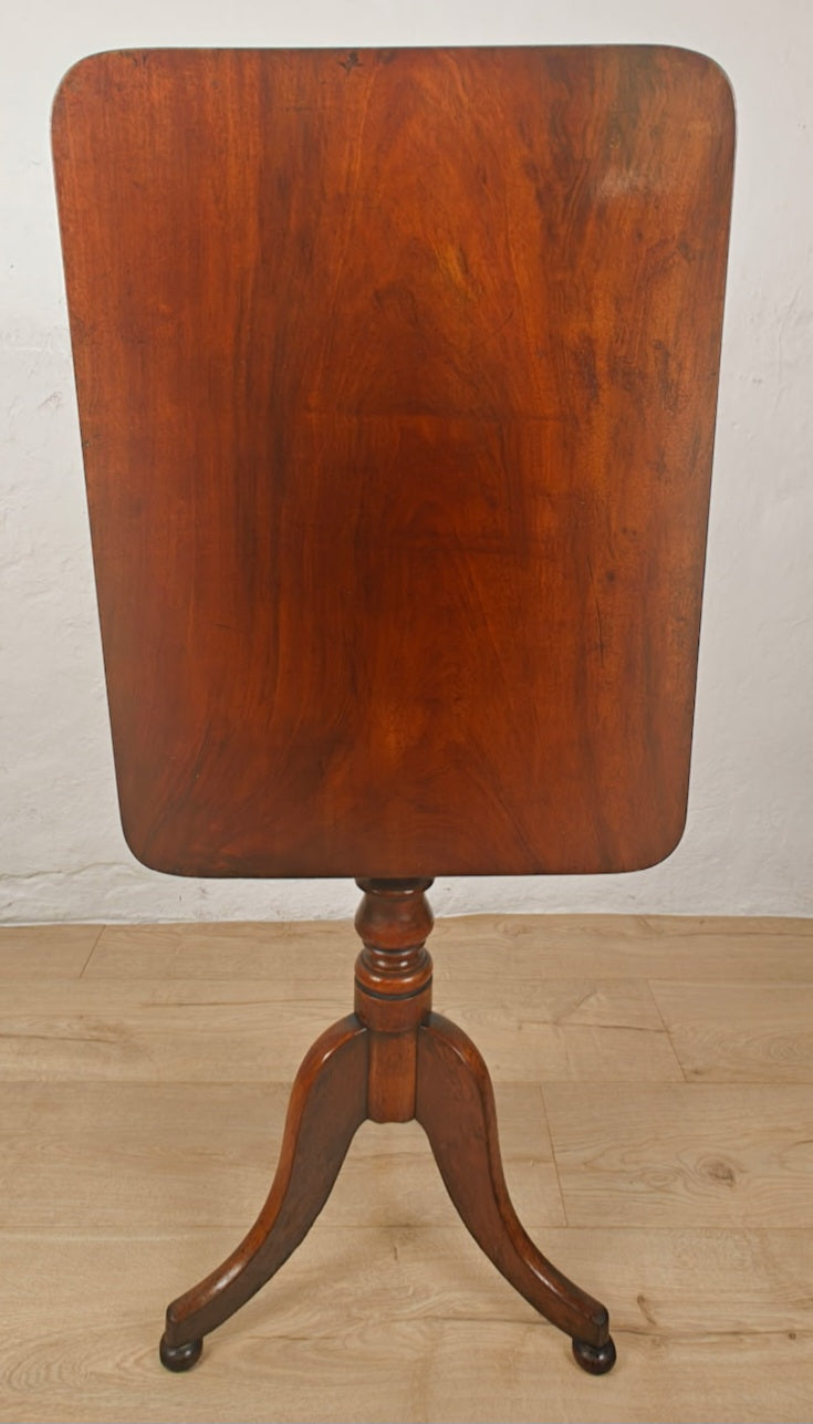Victorian Tilt Top Table Tripod Rectangular Mahogany English Postage Available