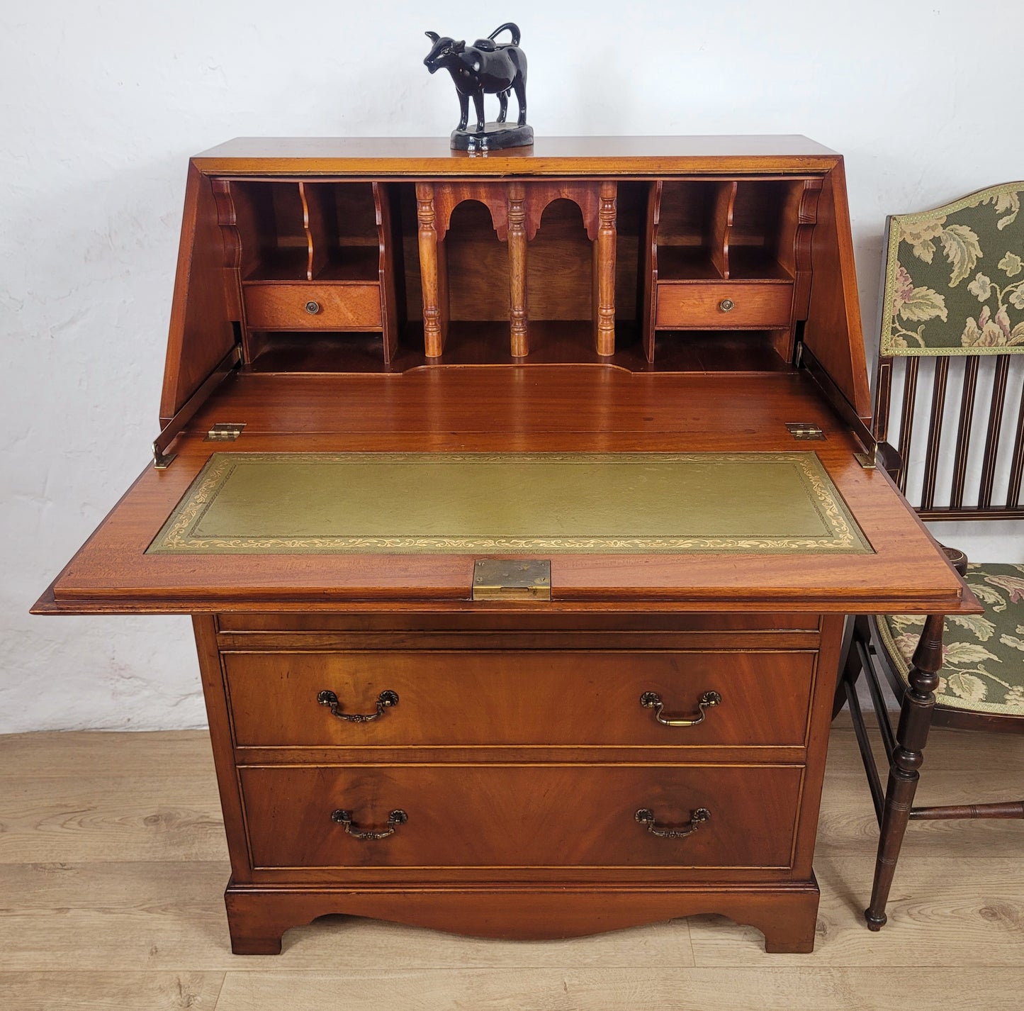 Vintage Writing Bureau Desk Leather 1960's Mid Century Delivery Available