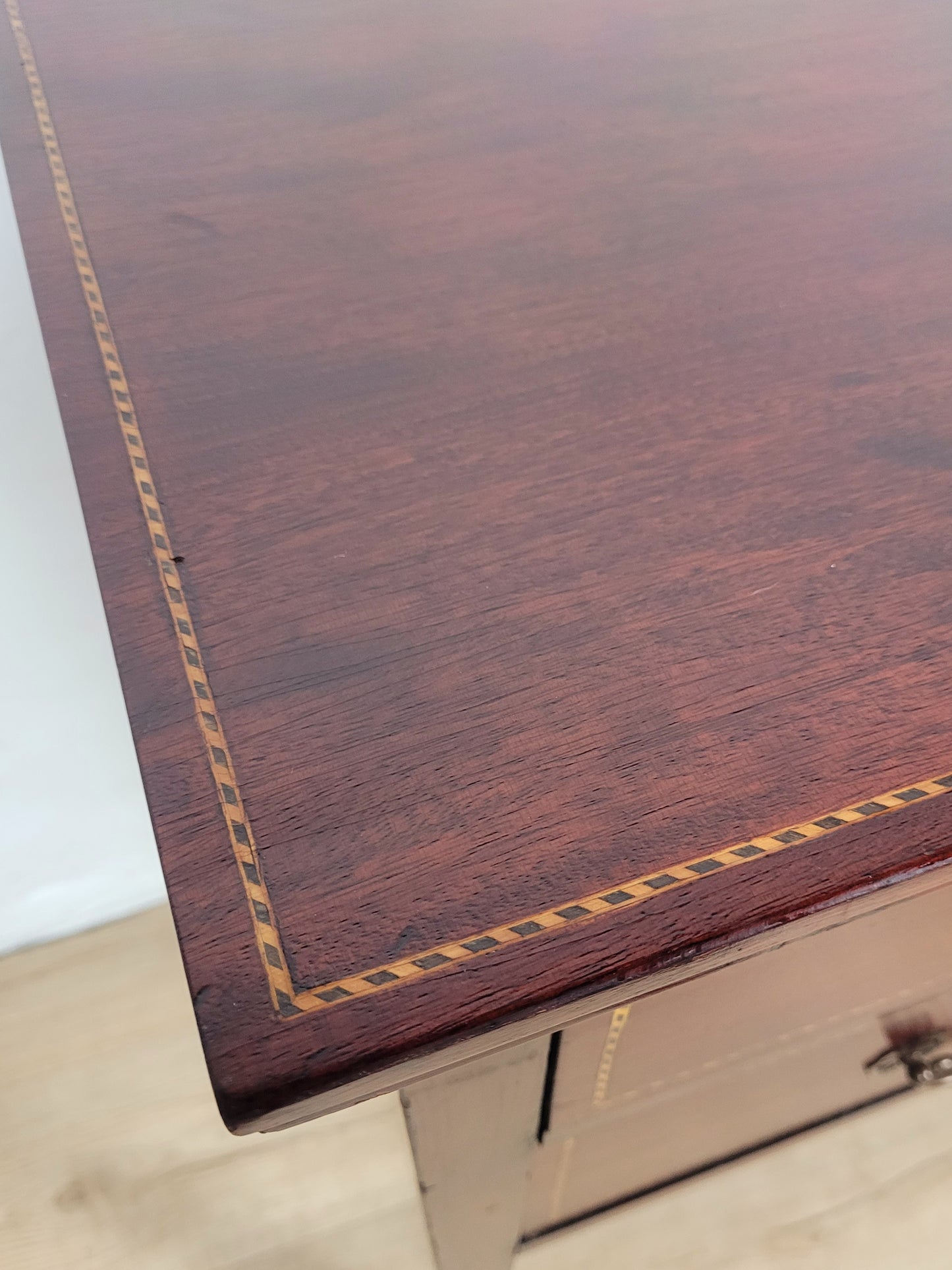 Vintage Two Drawer Chest Side Table Edwardian Style Inlaid Delivery Available