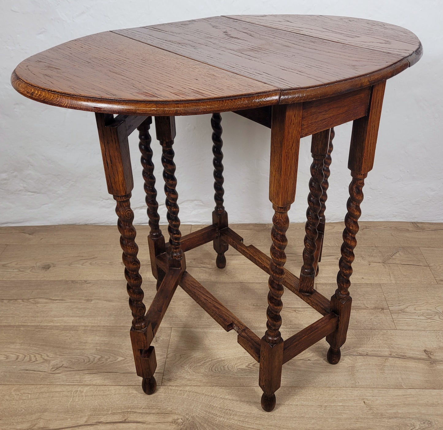 Vintage Drop Leaf Table Gateleg Barley Twist Oak 1930's Delivery Available