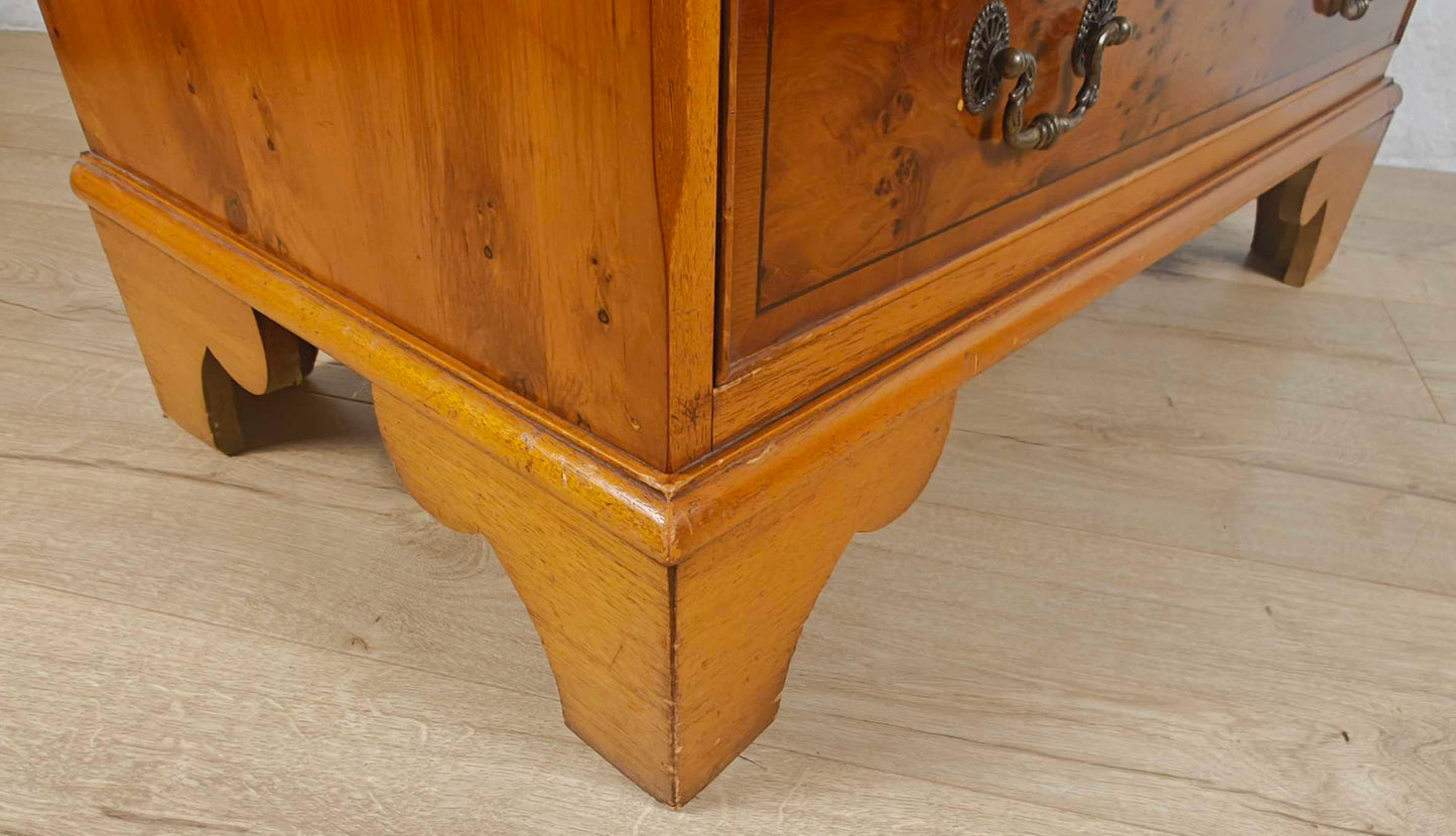 Vintage Chest Of Drawers Yew 2 Over 3 Drawers Storage Inlaid Delivery Available