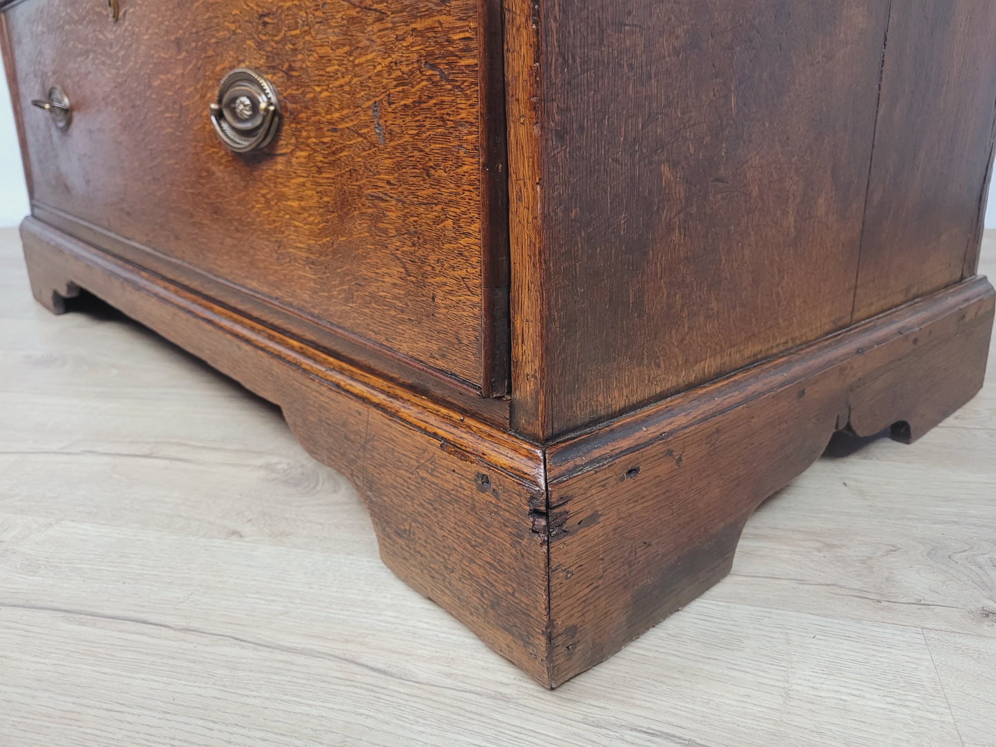 Georgian Writing Bureau Desk 18thC Oak Drop Handles Antique Delivery Available
