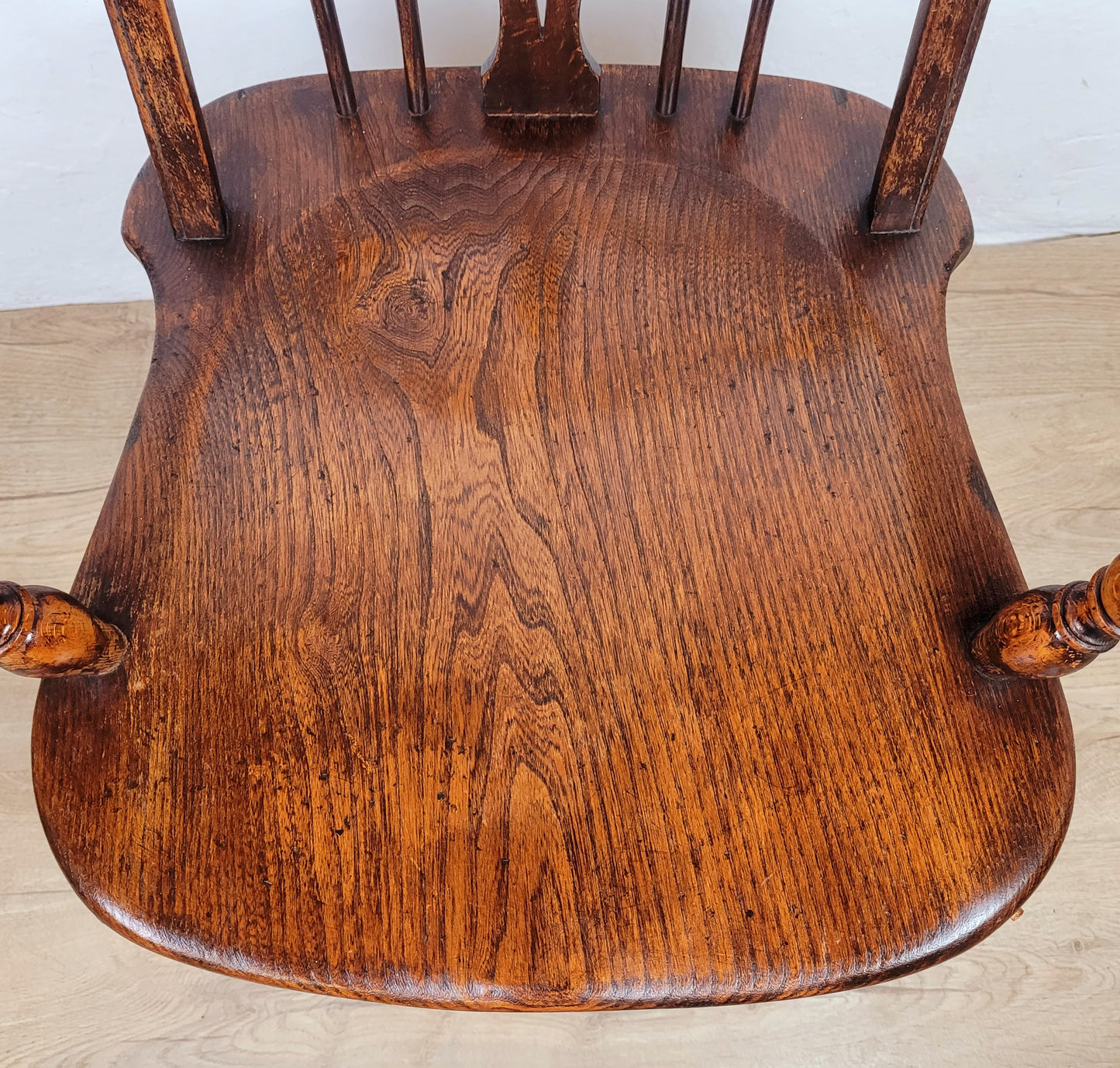 Vintage Kitchen Armchair Elm Farmhouse Country Pierced Back Postage Available