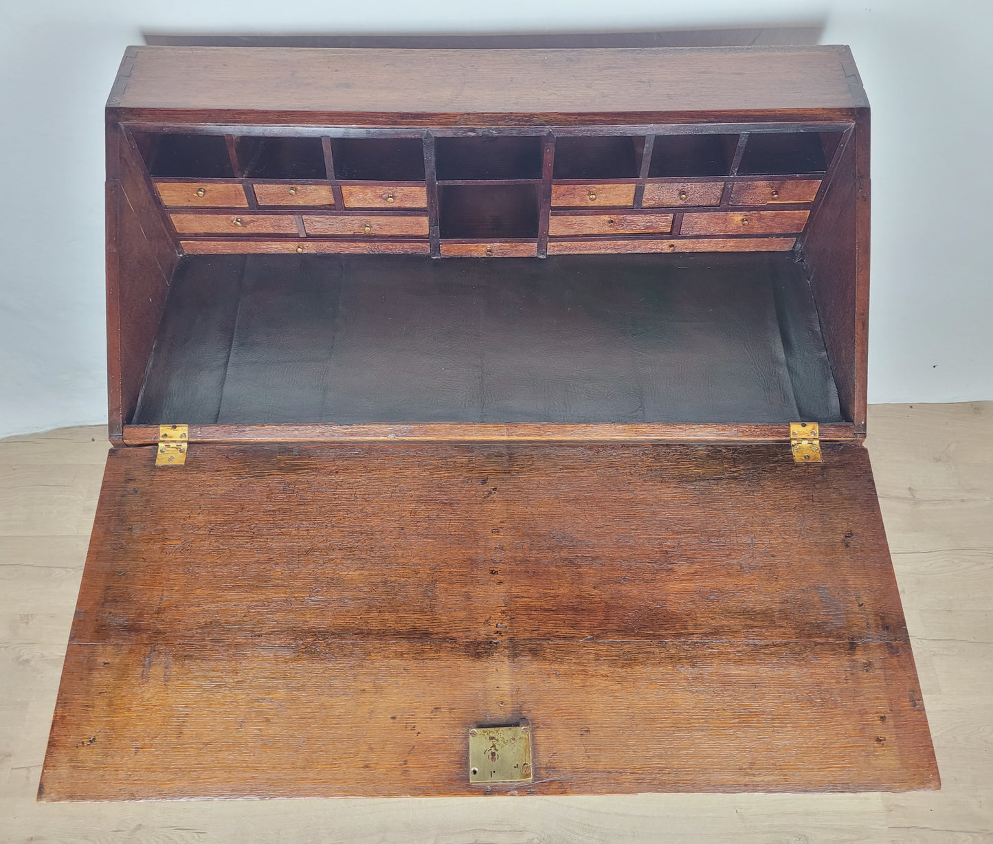 Georgian Writing Bureau Desk 18thC Oak Drop Handles Antique Delivery Available