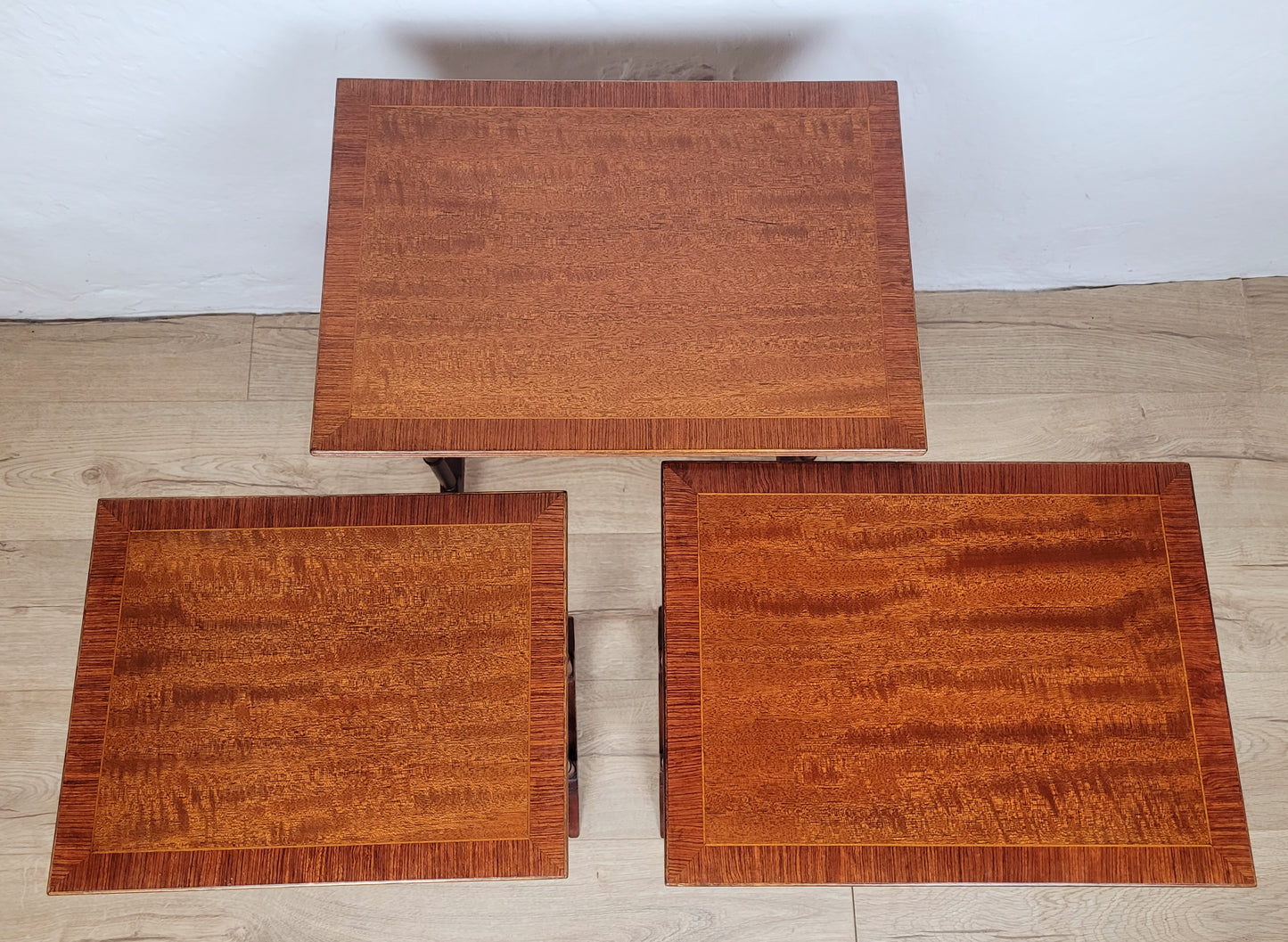 Victorian 3 Nesting Tables Rectangular Mahogany Antique 1900s Postage Available