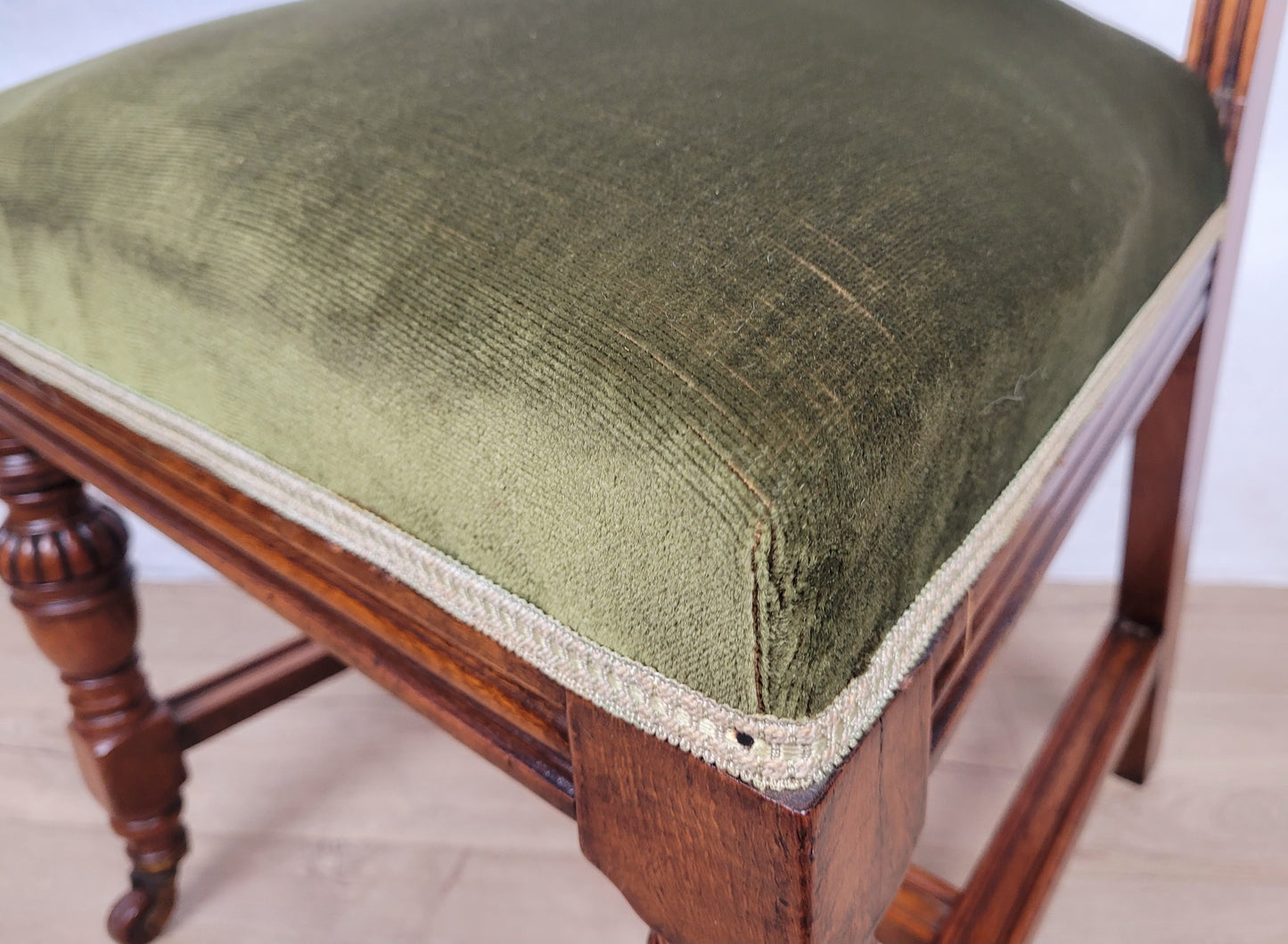 Victorian Hall Chair Oak Upholstered Foliate Carvings Castors Delivery Available