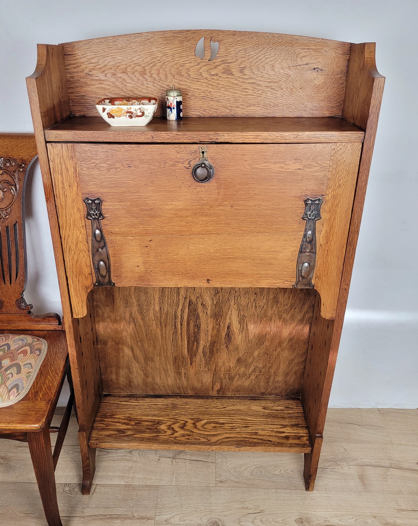 Student Writing Desk Arts & Crafts Oak Country Vintage 1950s Delivery Available