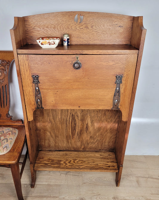 Student Writing Desk Arts & Crafts Oak Country Vintage 1950s Delivery Available
