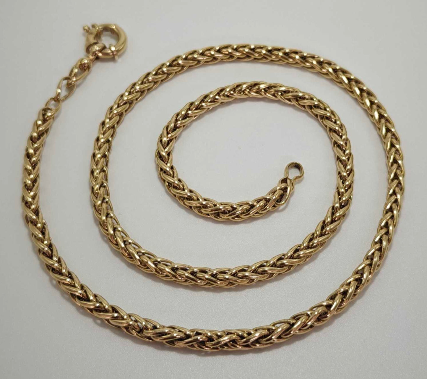 9ct Yellow Gold Spiga Necklace 23 Inches Hallmarked 375 - Postage Available
