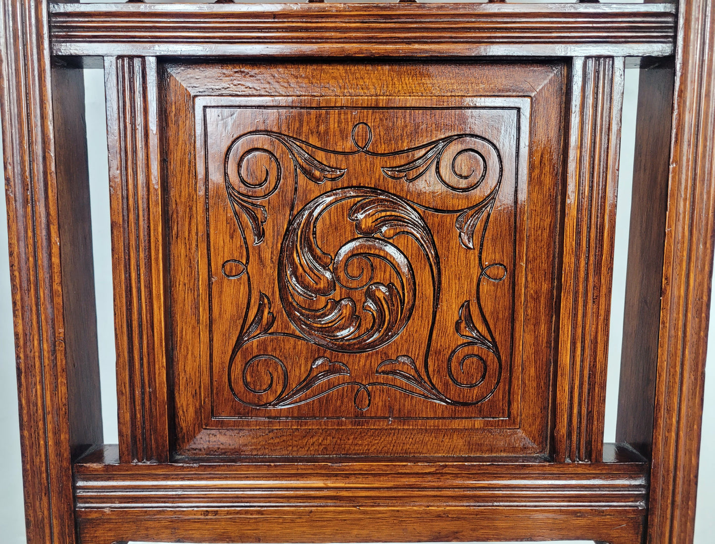 Victorian Kitchen Chair Elm Carved Panel Back 19thC Antique Postage Available