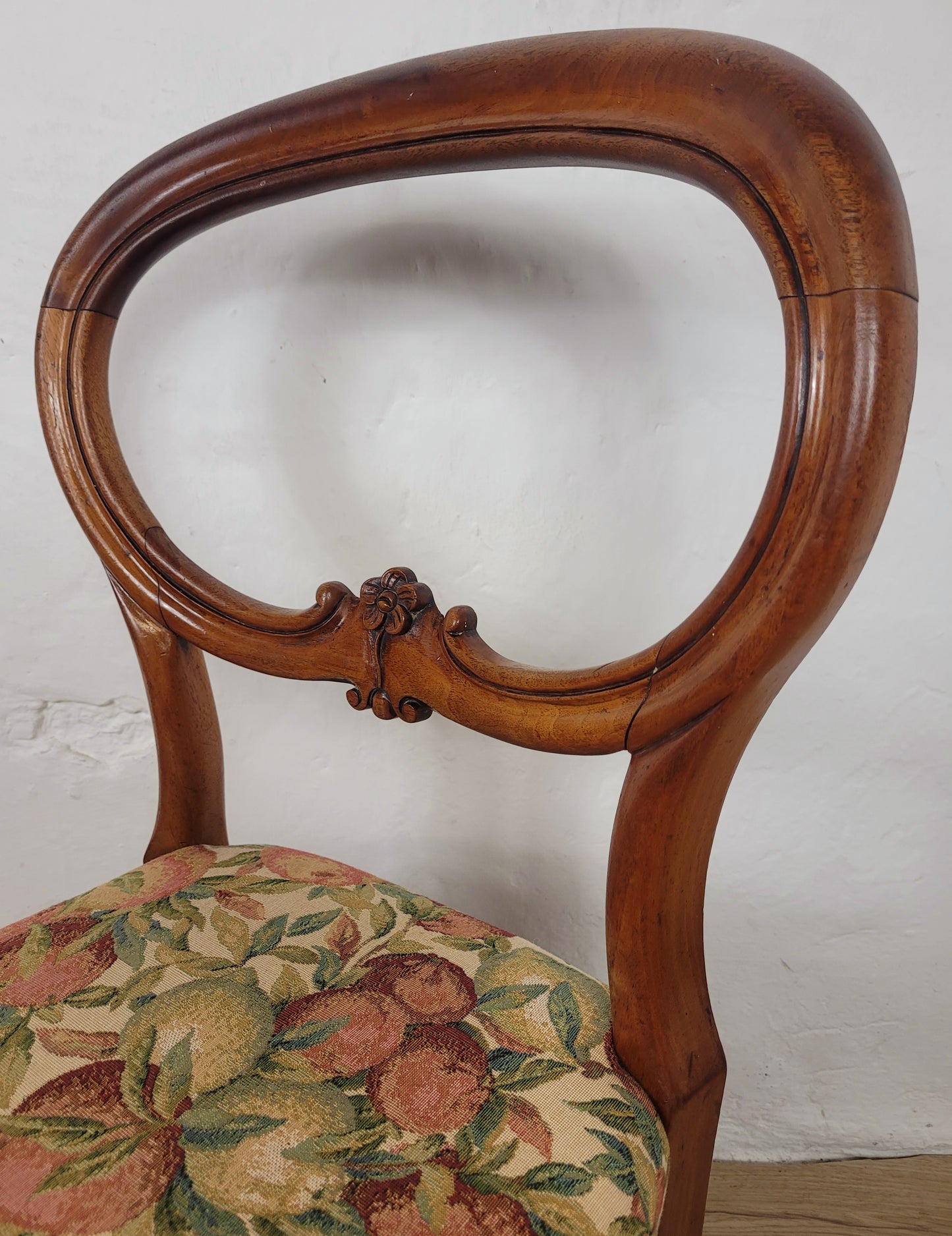Victorian Balloon Back Chairs Antique Upholstered Cabriole Leg Postage Available