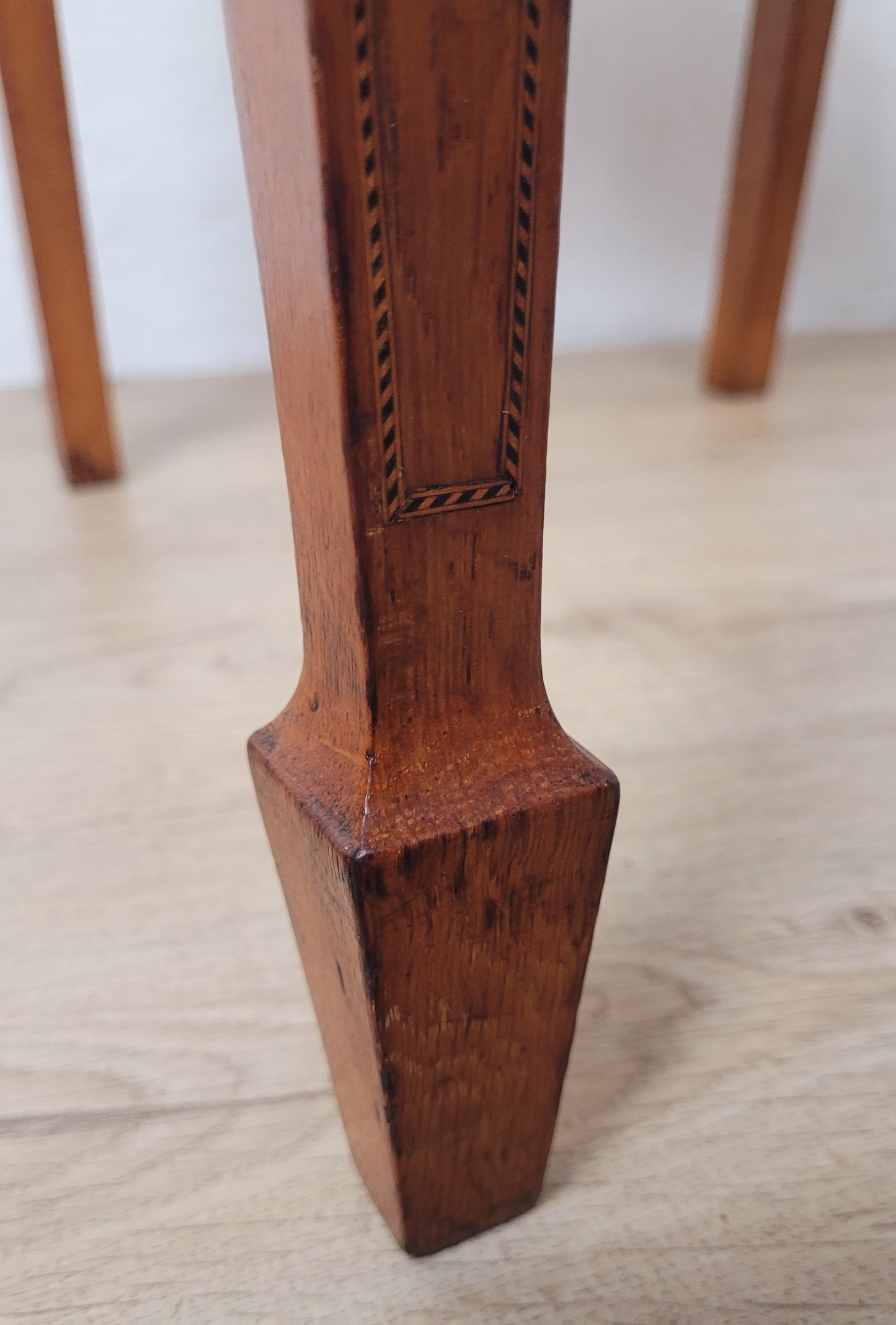 Edwardian Bedroom Chairs Pair 1910s Oak Inlaid Floral Postage Available