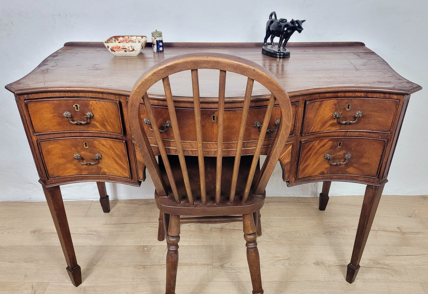 Victorian Ladies Dressing Table Serpentine Antique 1900s Delivery Available