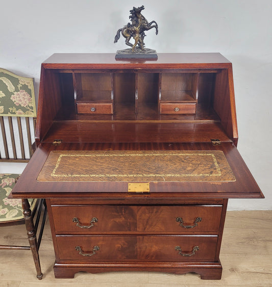 Vintage Writing Bureau Desk Lock & Key Mid Century Mahogany Delivery Available
