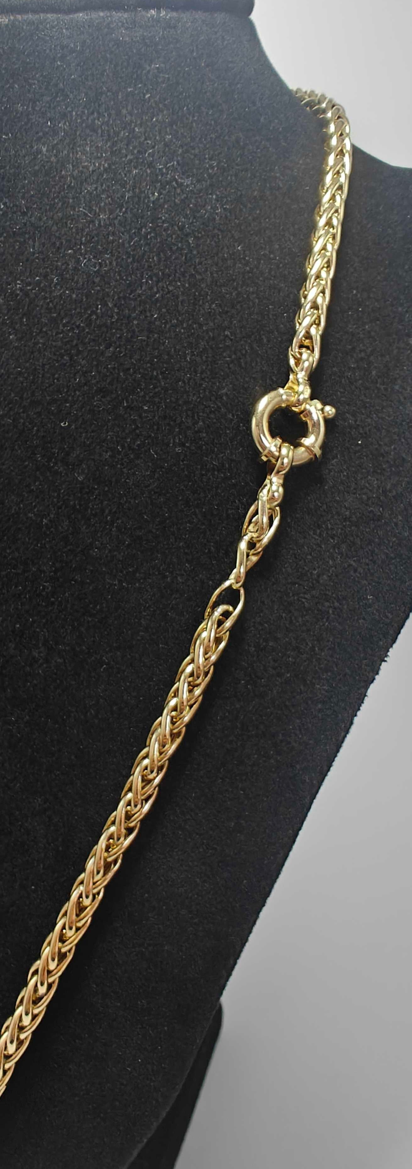 9ct Yellow Gold Spiga Necklace 23 Inches Hallmarked 375 - Postage Available