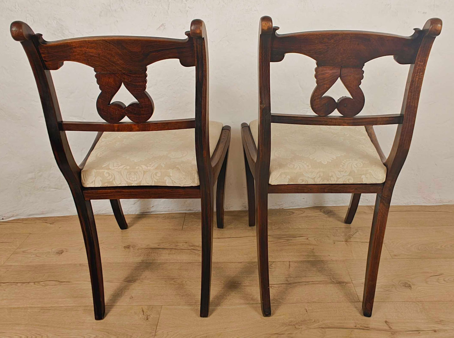 Victorian Pair Of Chairs Carved Upholstered Mahogany Antique Postage Available