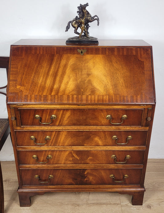Vintage Writing Bureau Desk Leather 20thC Mahogany 1960s Delivery Available