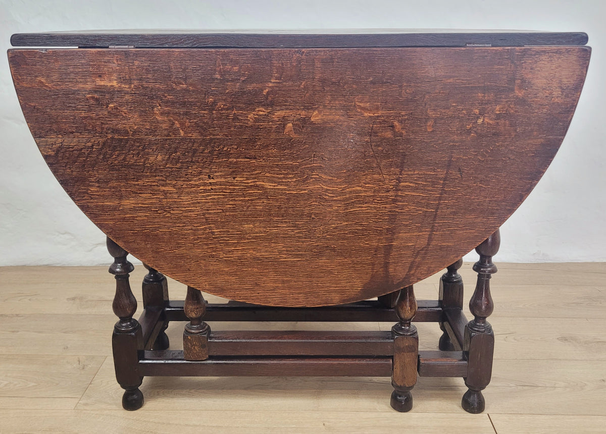 Dining Table Early 20thC Oak Drop Leaf Gateleg Country 1920's Delivery Available