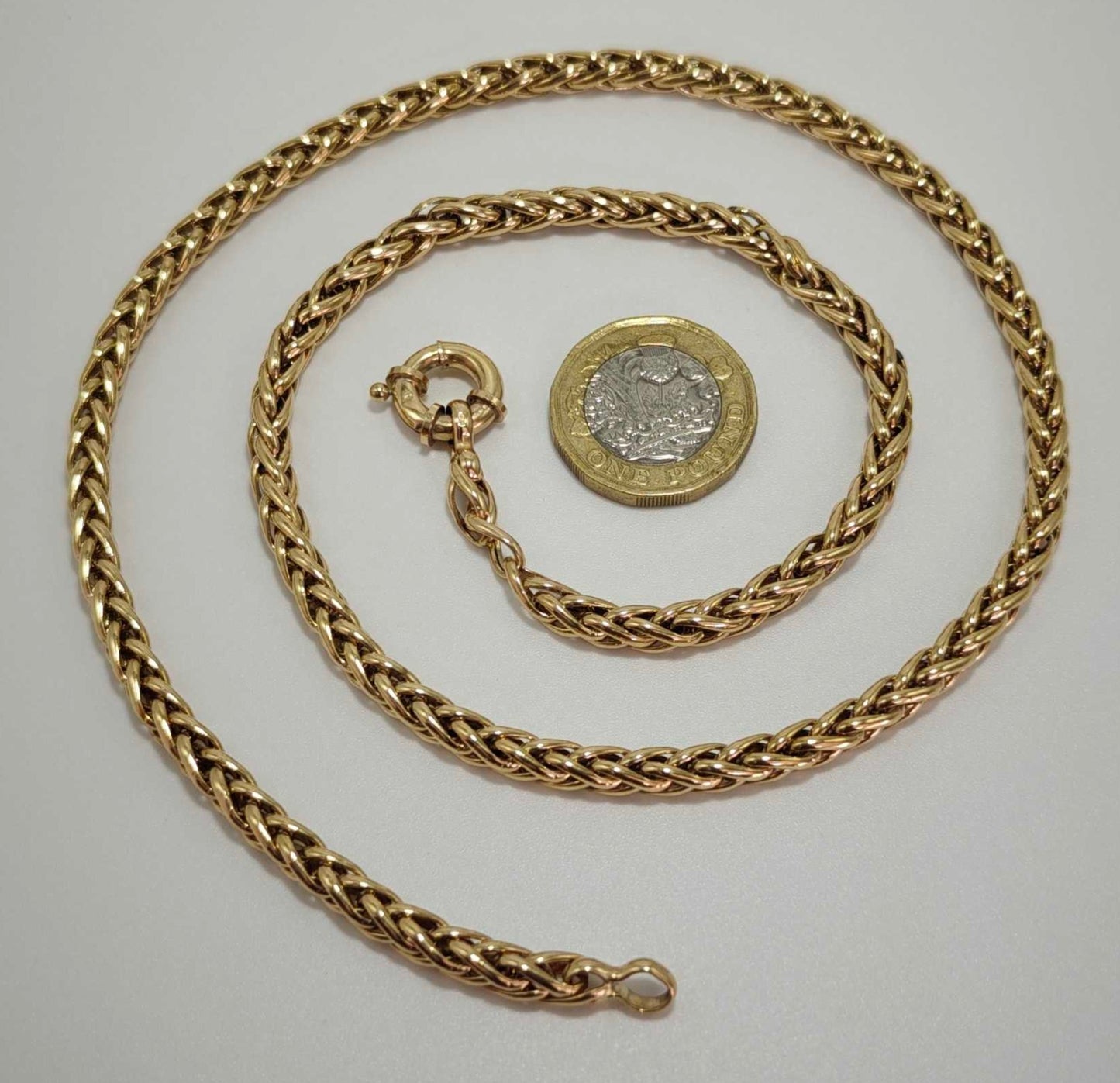 9ct Yellow Gold Spiga Necklace 23 Inches Hallmarked 375 - Postage Available