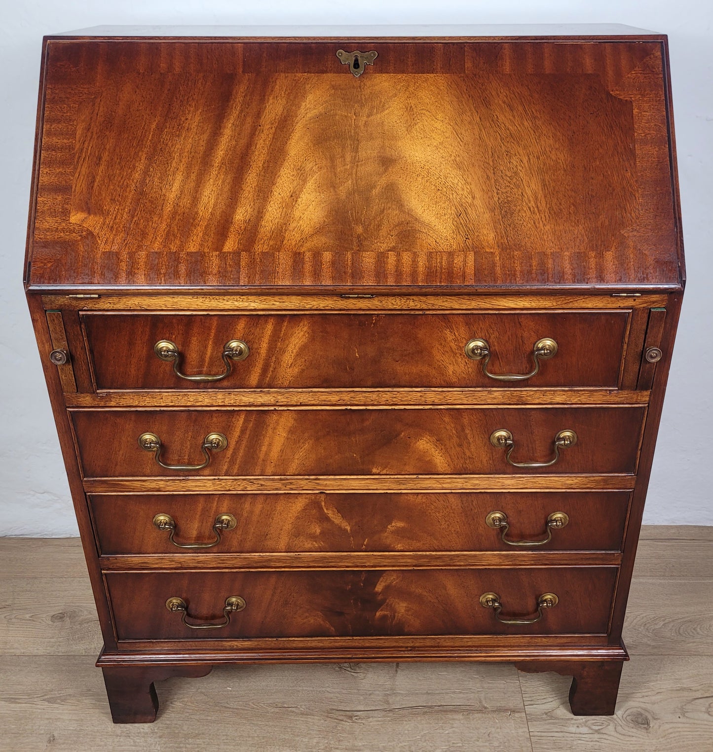 Vintage Writing Bureau Desk Leather 20thC Mahogany 1960s Delivery Available
