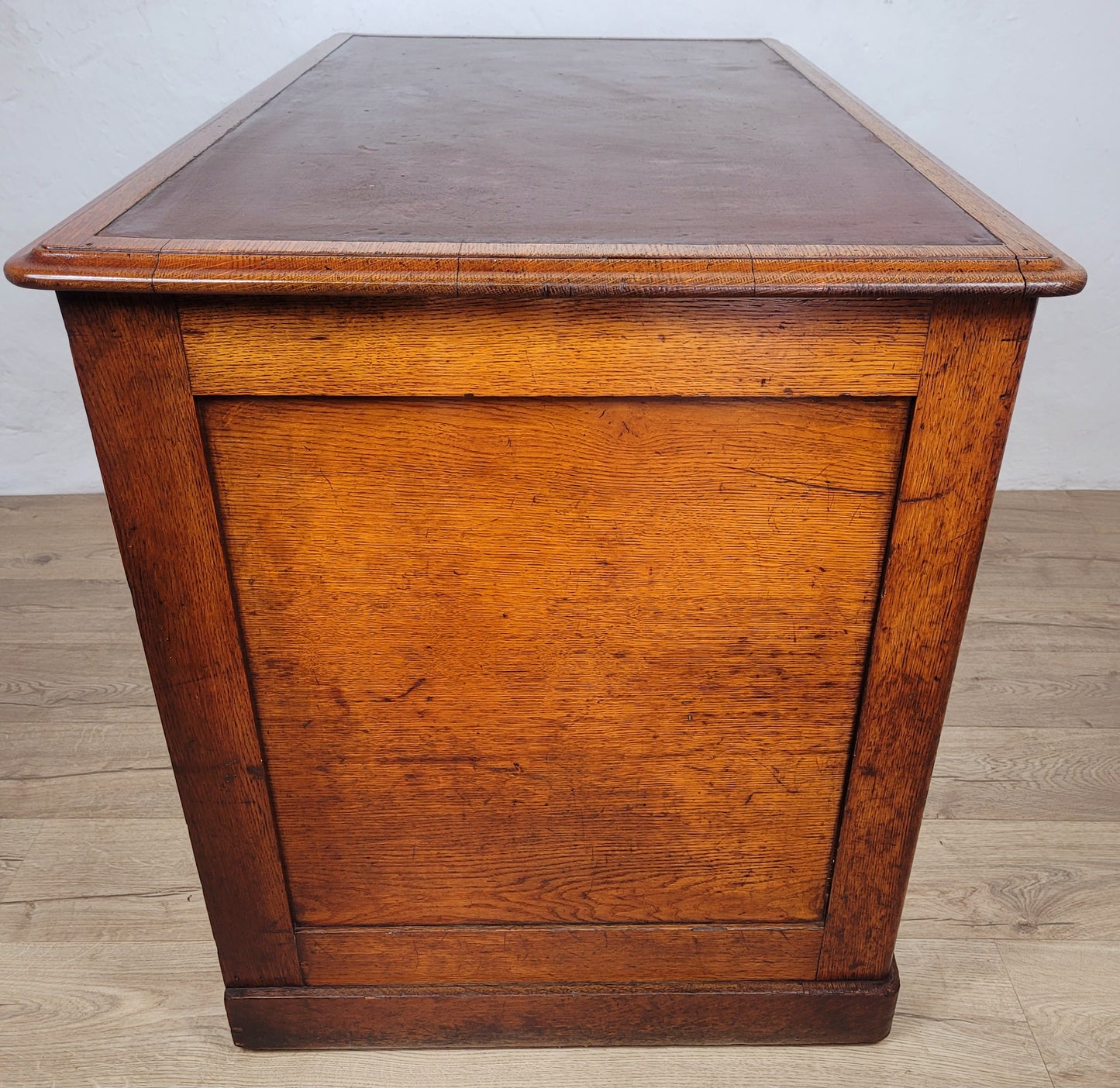 Victorian Writing Desk Oak Knee Hole Leather 19thC Antique Delivery Available