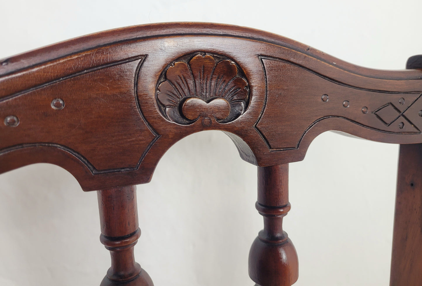 Carved Occasional Chair Mahogany Upholstered Antique Postage Available