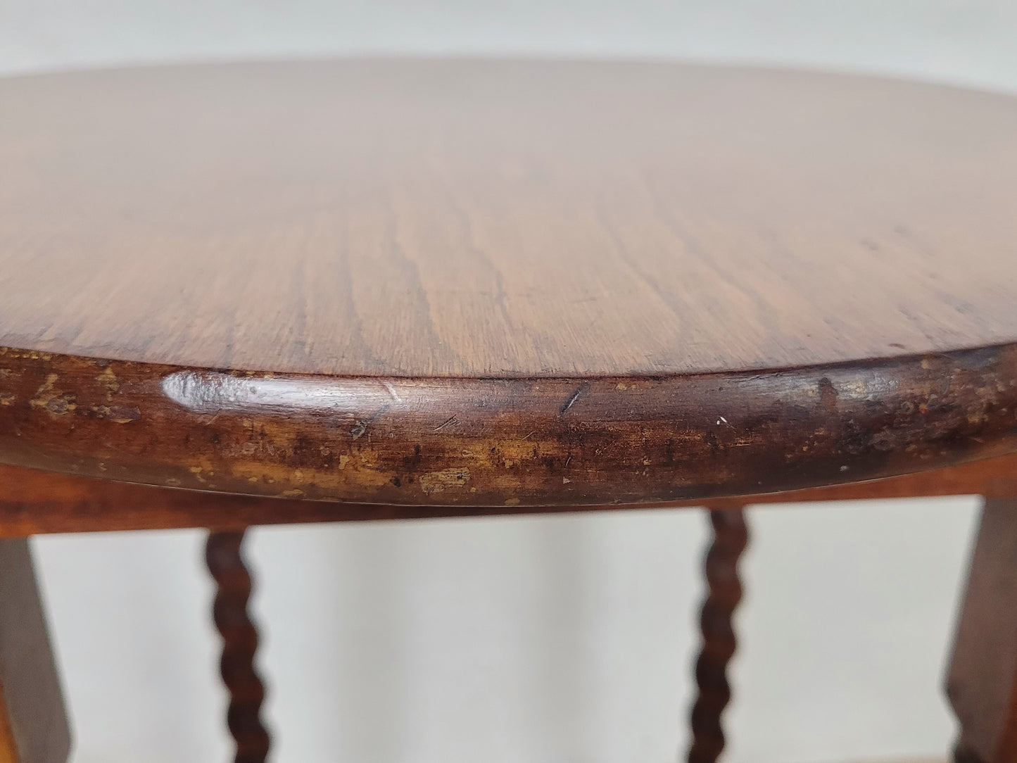 Barley Twist Occasional Table Circular Vintage 1930s English Postage Available