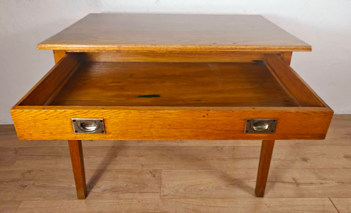 Vintage Military Desk Table Oak Drawer 1930's Country Delivery Available