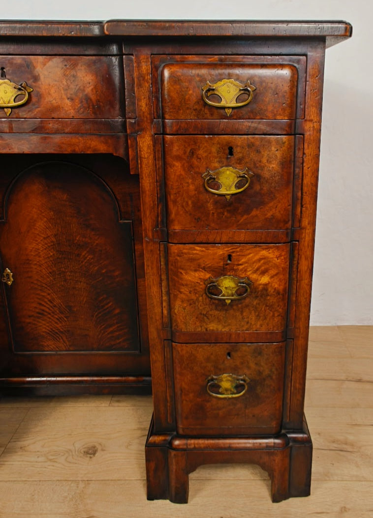 Knee Hole Writing Desk Walnut Key & Lock 18th-Century Style Delivery Available