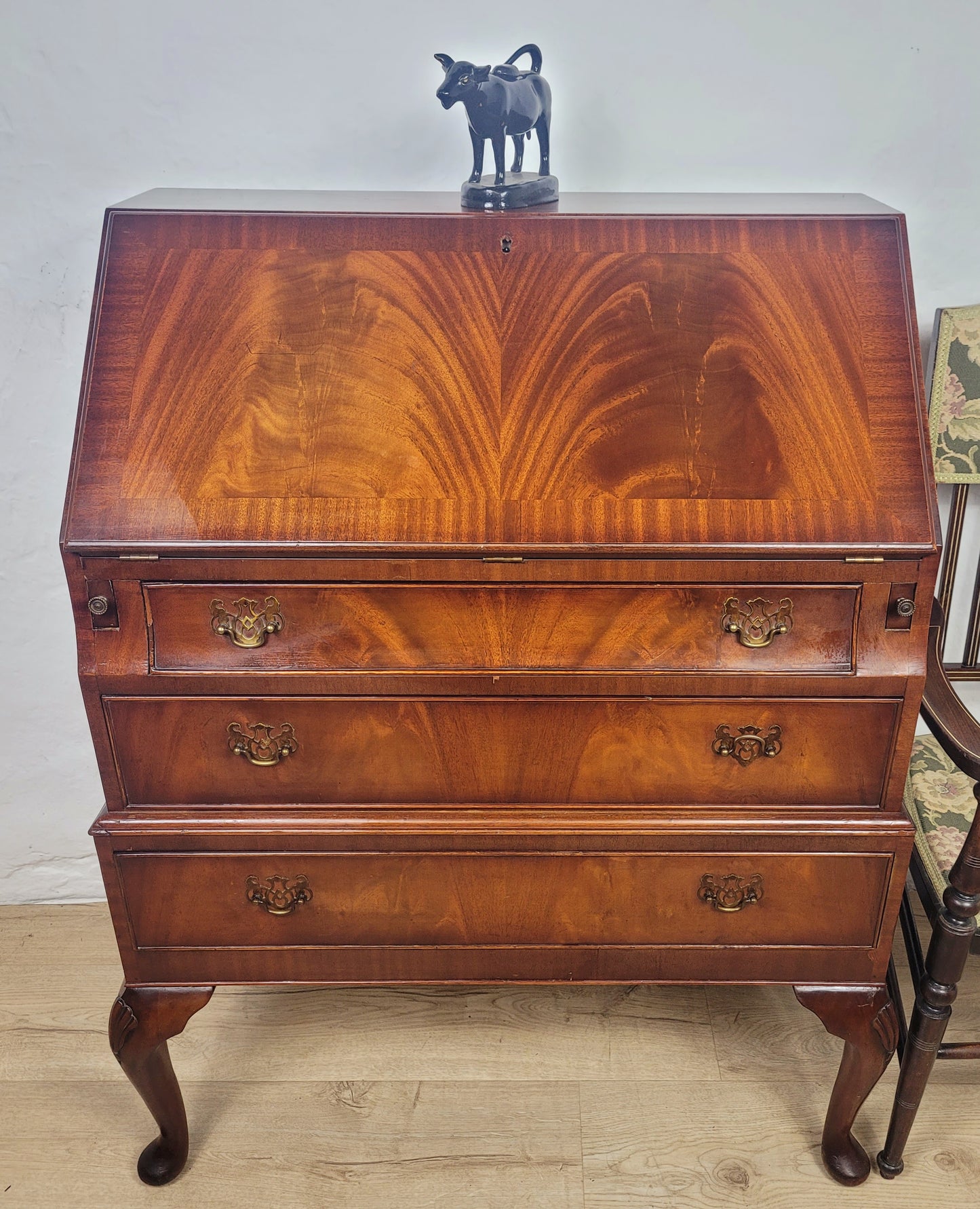 Vintage Writing Bureau Desk Burton Reprod Drawers Mid 20thC Delivery Available