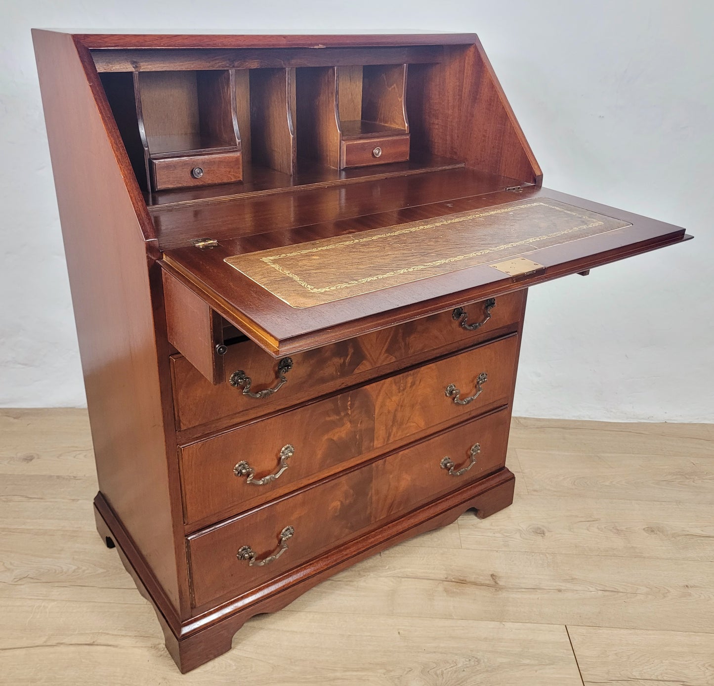 Vintage Writing Bureau Desk Lock & Key Mid Century Mahogany Delivery Available