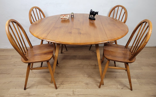Ercol Dining Set Windsor 400 Drop Leaf Table Hoop Back Chairs Delivery Available