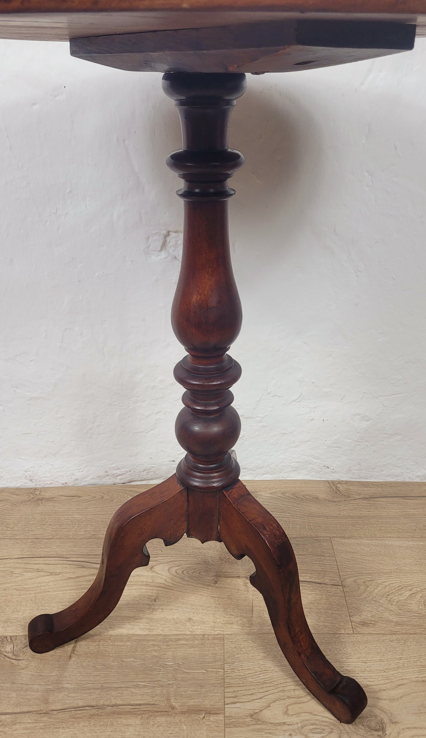 Victorian Tripod Side Table English Antique Mahogany Round Postage Available