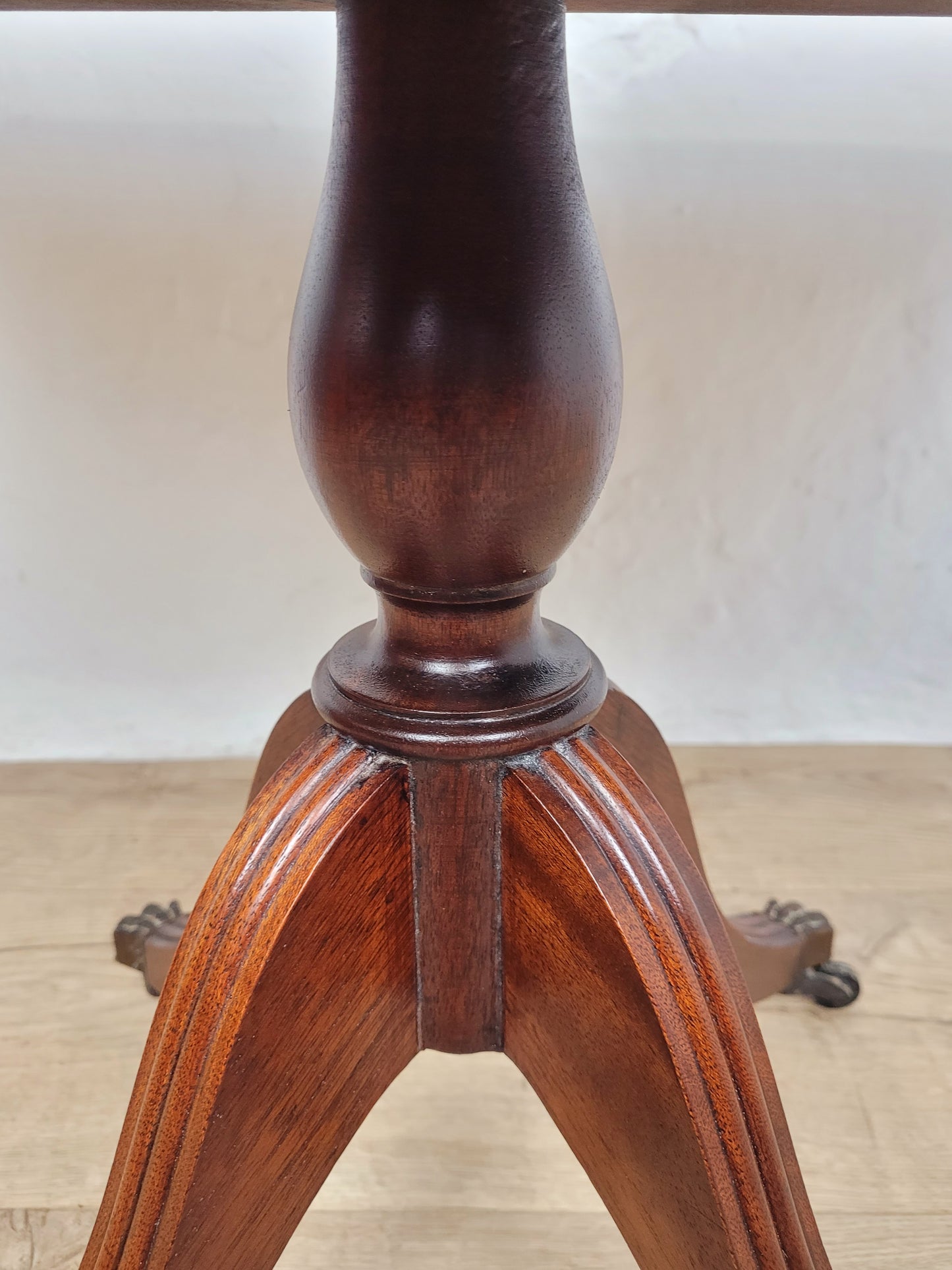Drop Leaf Side Table Antique Style Castors Mahogany 1950s Postage Available