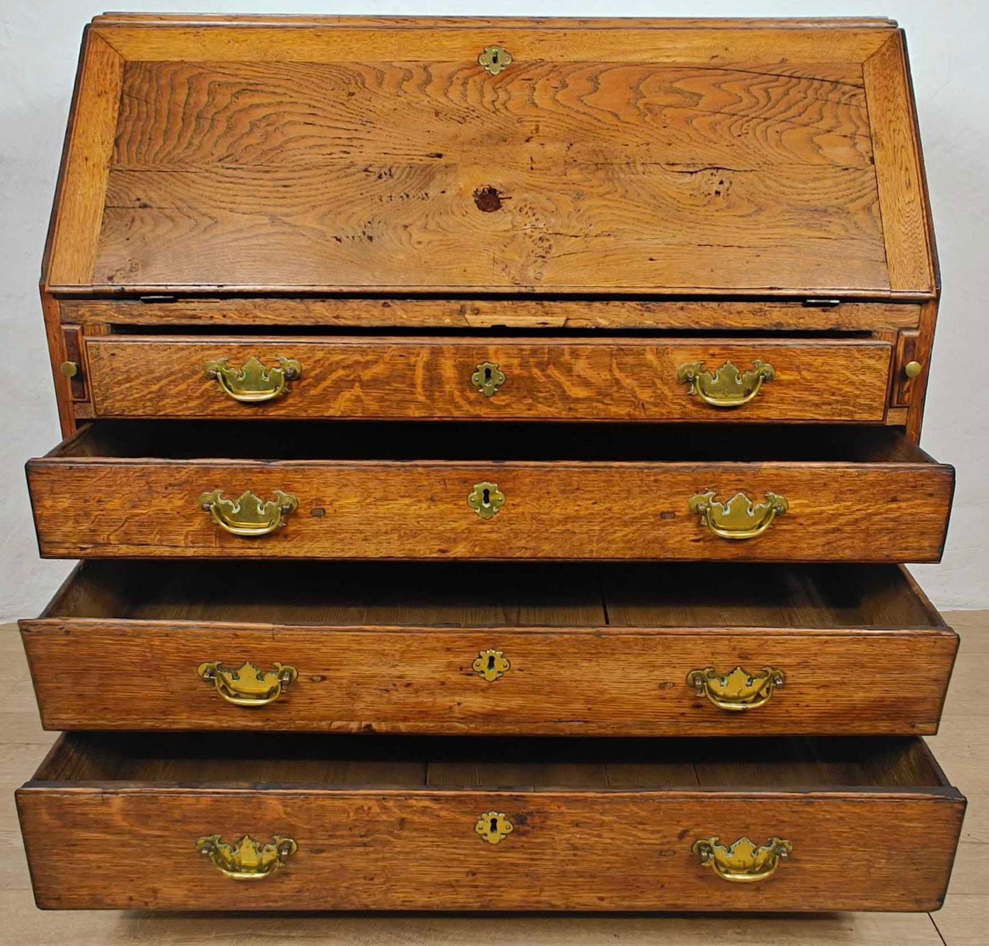 George III Writing Bureau Desk Oak 18thC Antique English Delivery Available