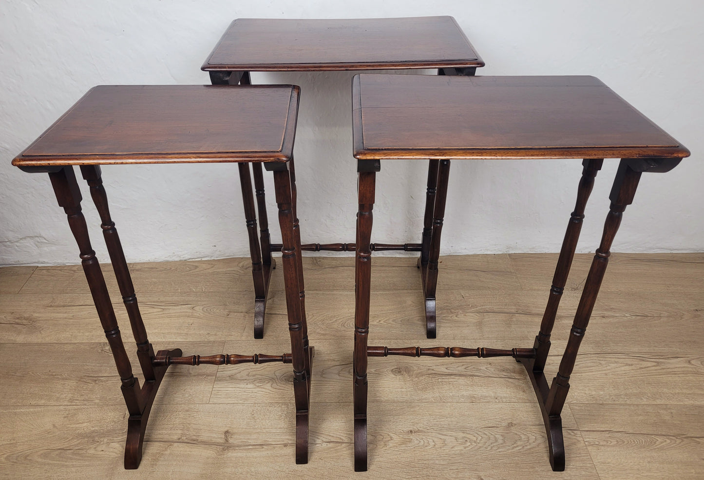 Three Nesting Occasional Tables Vintage Mahogany Mid Century Postage Available
