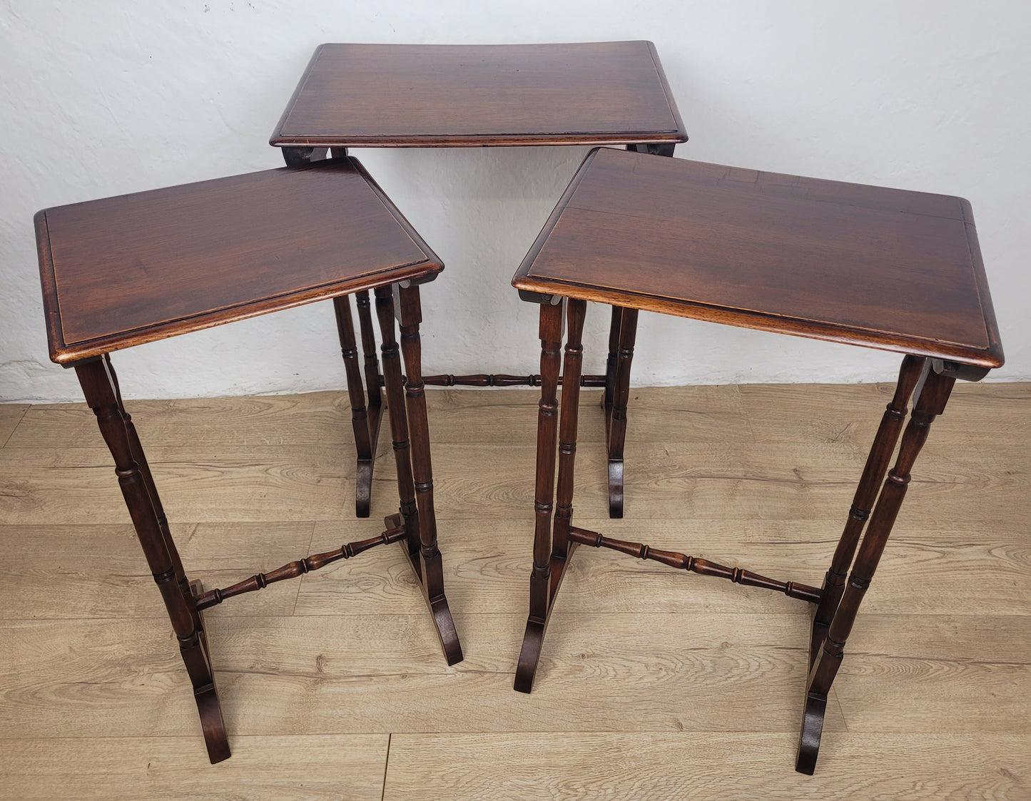 Three Nesting Occasional Tables Vintage Mahogany Mid Century Postage Available